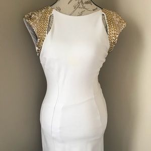 White and gold club dress